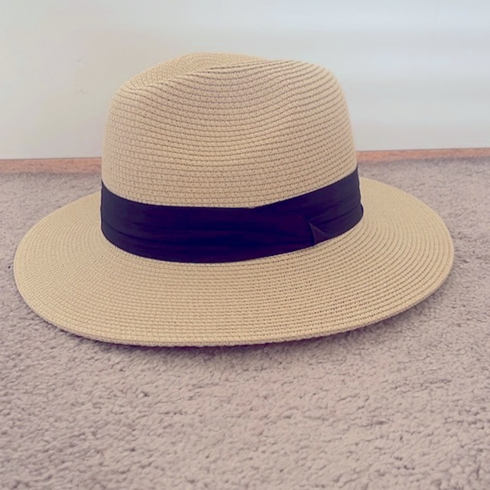 Lanzom Women Wide Brim Straw Panama Roll up Hat Fedora Beach Sun Hat UPF50+